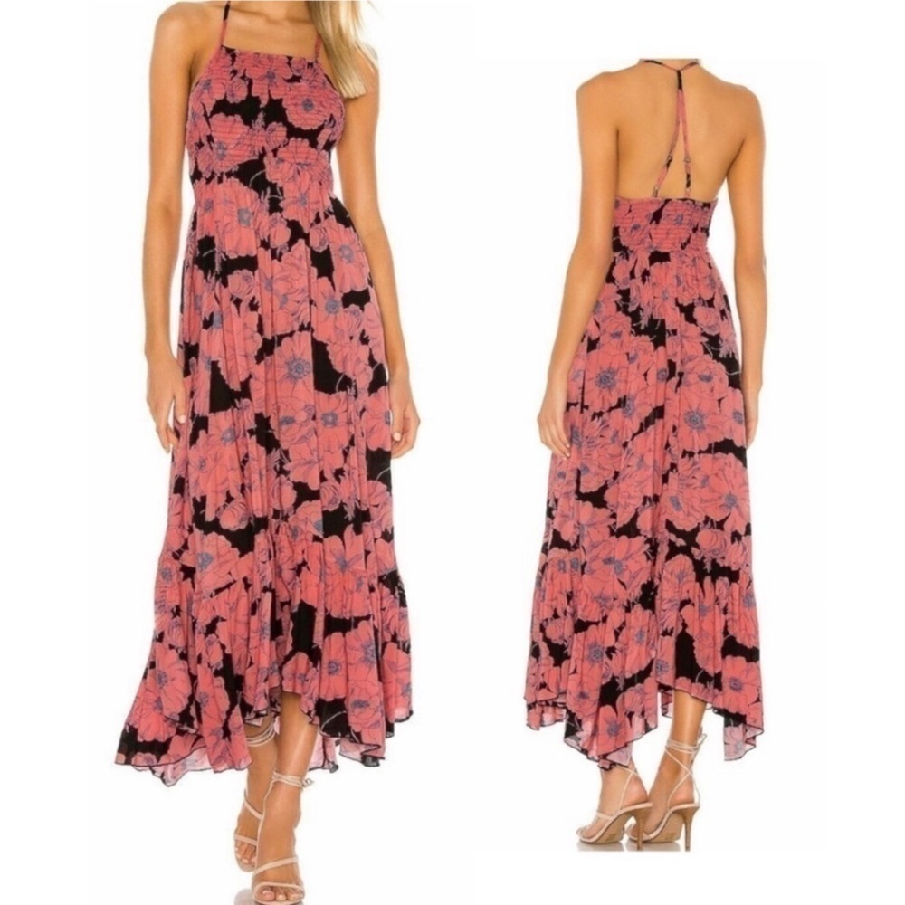 Free People Heatwave Printed Maxi‎ Slip Sleeveless Dress Size Medium Women